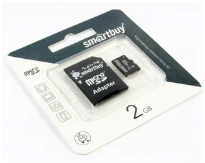 Карта памяти micro SD  2Gb SmartBuy с адаптером