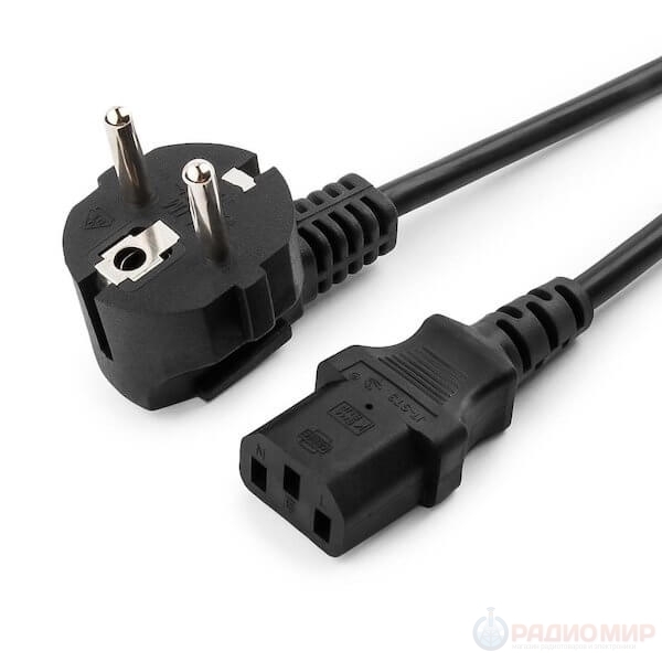 Сетевой кабель питания C13 S22, 1м, евровилка, 3х0.5