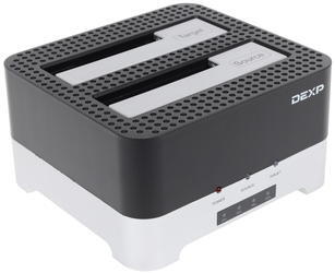 Док-станция DEXP 2.5/3.5" (HA133) 2HDD, клонирование, 3.0