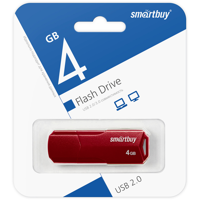 Накопитель USB 4Gb SmartBuy Clue (Burgundy)