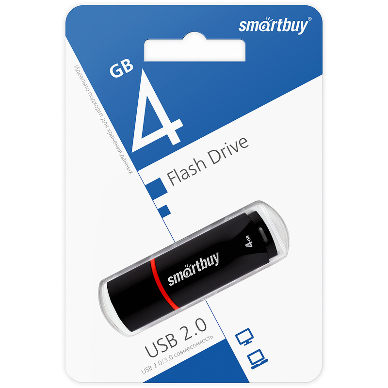 Накопитель USB 4Gb SmartBuy Crown series (black)