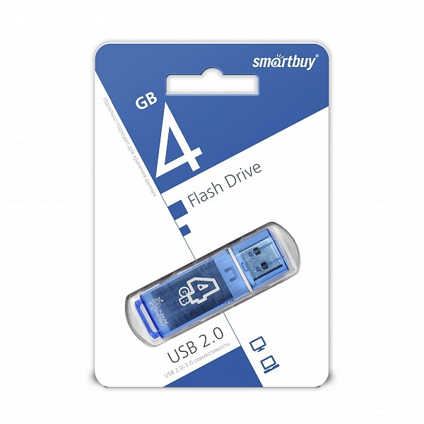 Накопитель USB 4Gb SmartBuy Glossy series (blue)