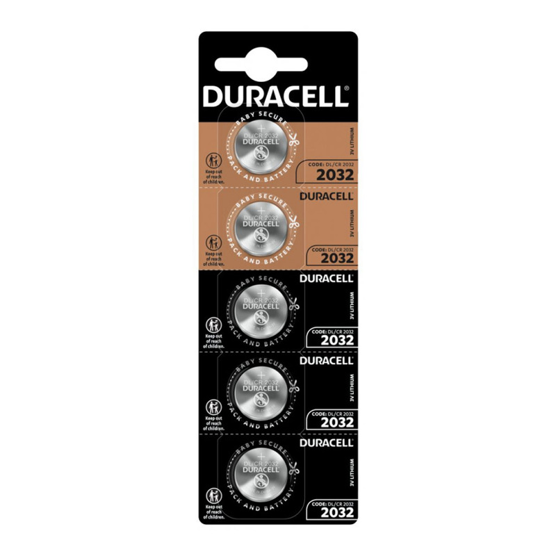 Батарейка Duracell CR2032 BL5 Lithium 3V, за одну батарейку