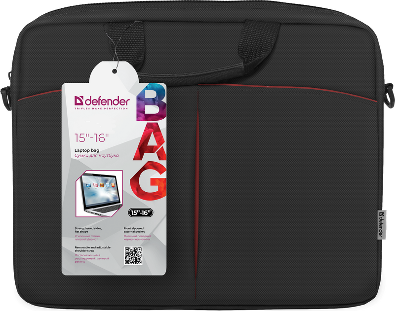 Сумка Defender Lite 15-16" для ноут. черно-серый, карман