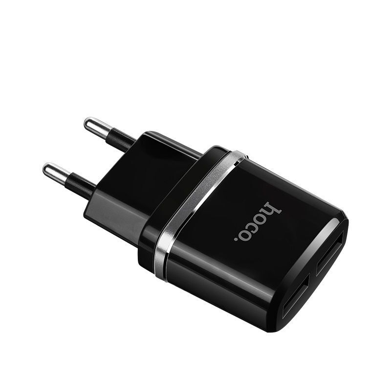 Сетевое зарядное устройство Hoco C12Q 1USB Quick Charge 3.0A  с кабелем micro USB, черный