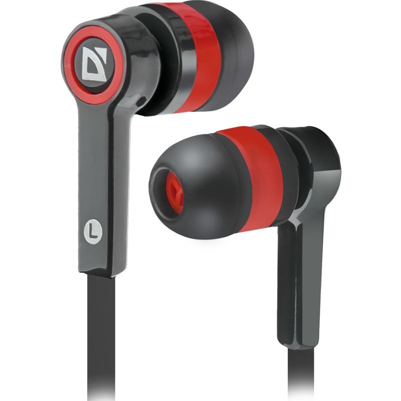 Гарнитура стерео Defender Pulse 420 черный + красный, вставки