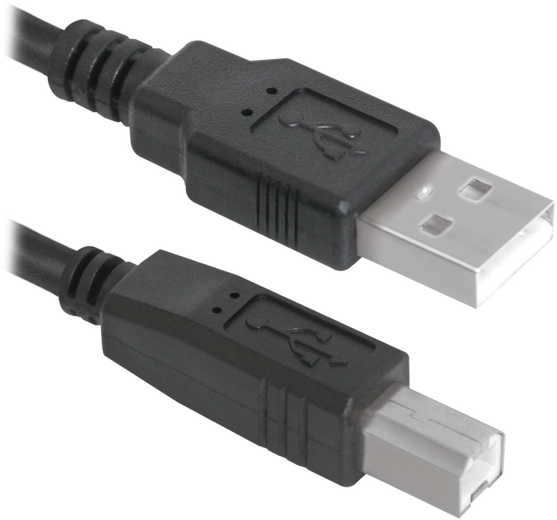 Кабель USB - USB 2.0 (AM-BM) 3м DEFENDER черный (83764)