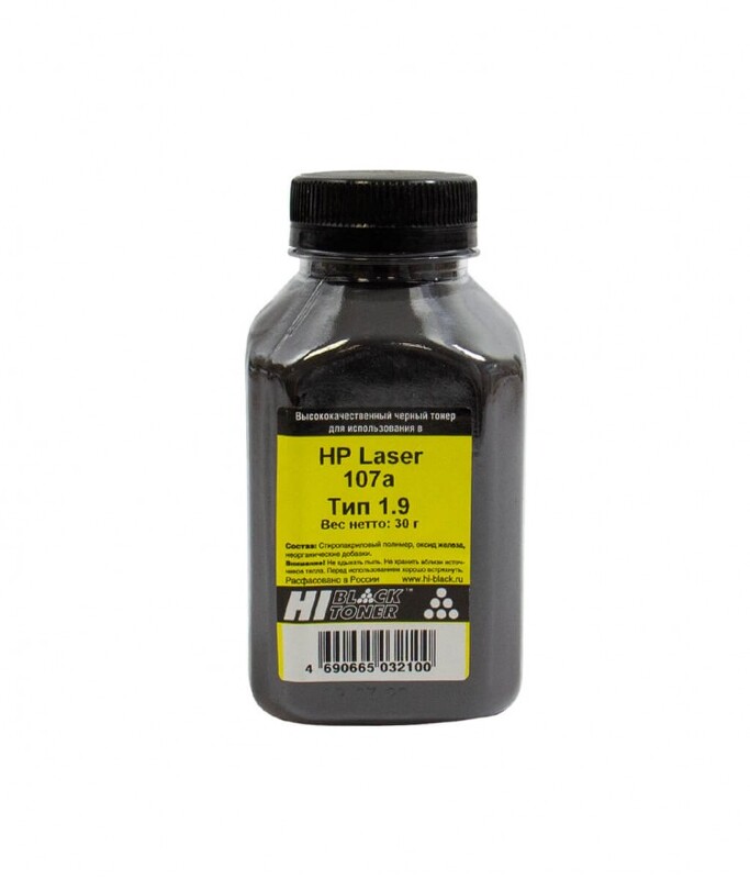 Тонер Hi-Black для HP Laser 107a, тип 1.9, Bk, 30 г, банка