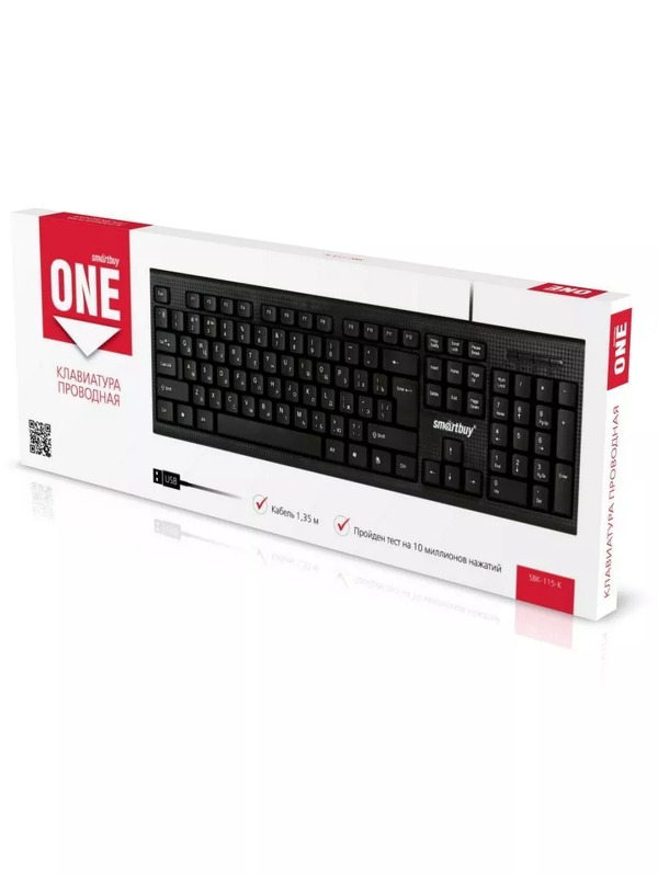 Клавиатура SmartBuy One 115, USB, мембранная. 104кл, черный