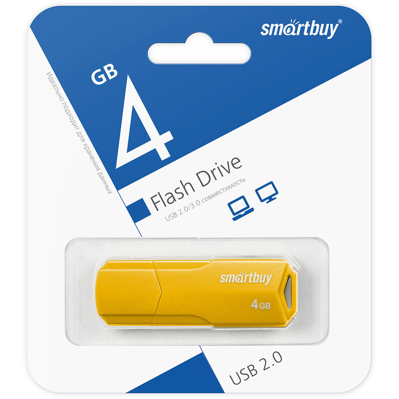 Накопитель USB 4Gb SmartBuy Clue (Yellow)