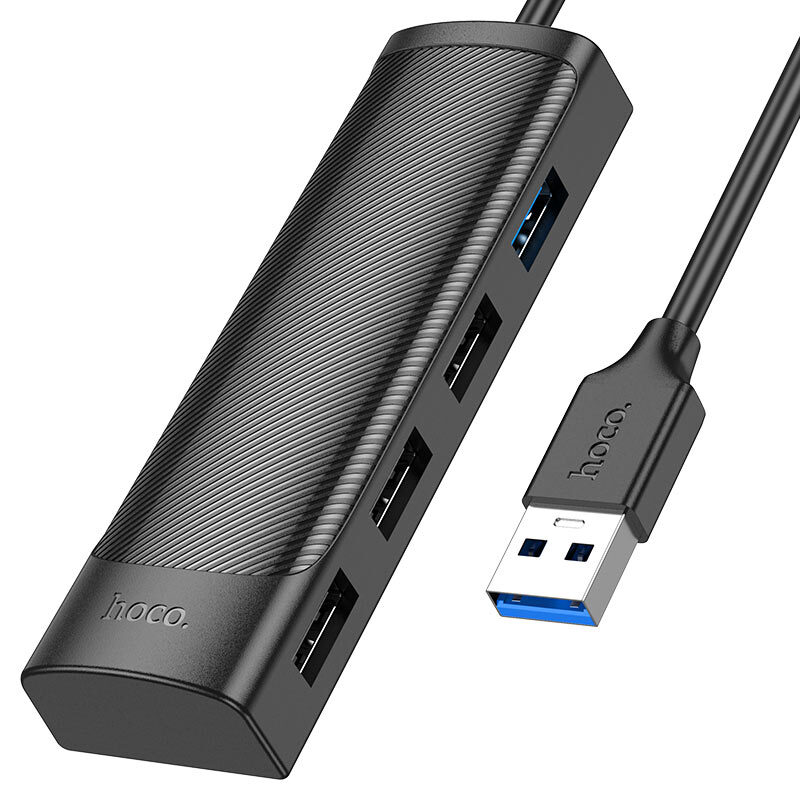 USB хаб HOCO HB41 (4USB 2.0+питание USB) 1.2м черный