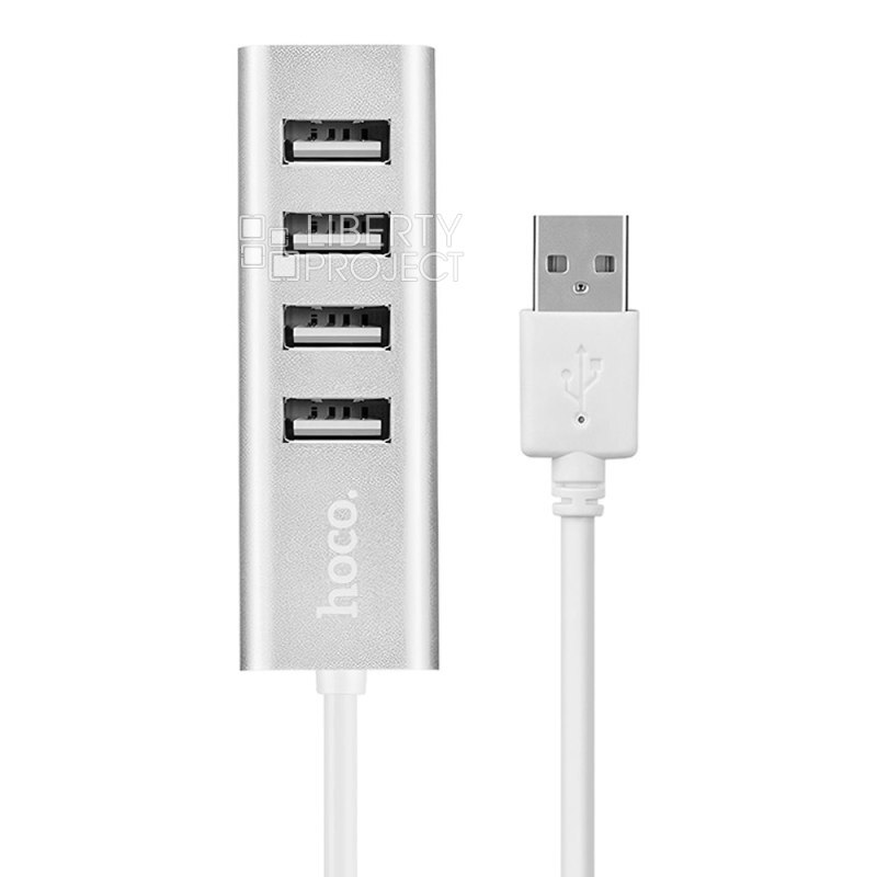 USB-хаб Hoco HB1 4 порта, серебро