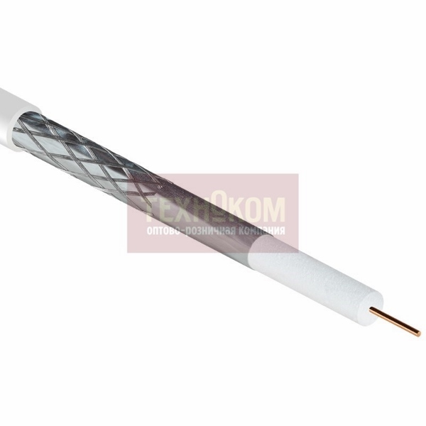 Кабель коаксиальный PROCONNECT RG-6U, (48%), 75 Ом, 100м., белый