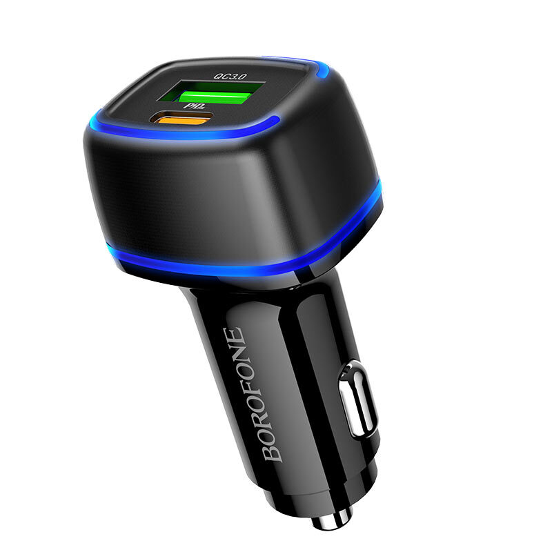 АЗУ BOROFONE BZ14А, 1USB/1Type-C, QC3.0+PD20W, 3A, черный