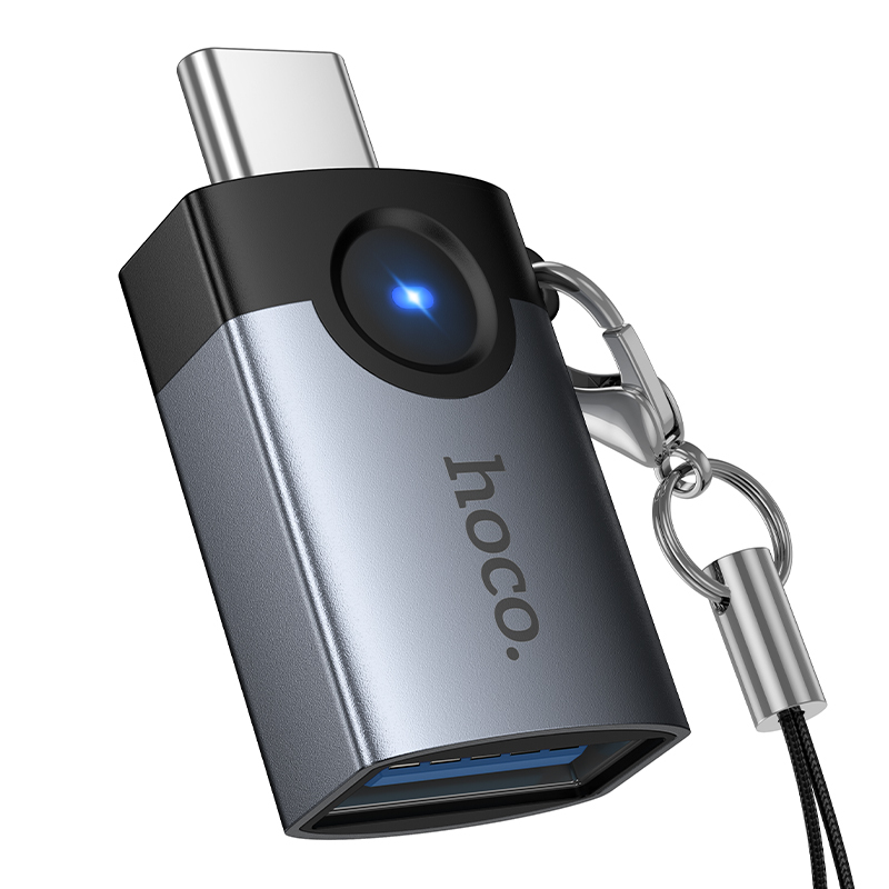 Переходник Hoco UA46C, OTG USB 3.0 (гн) - Type-C (шт), черный