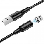 Кабель BOROFONE micro USB BX41 magnetic, 1м, 2,4А, черный