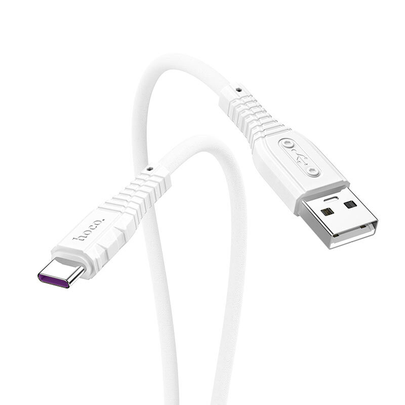 Кабель HOCO USB - Type-C X67, 5A, быстрая зарядка, 1м, белый