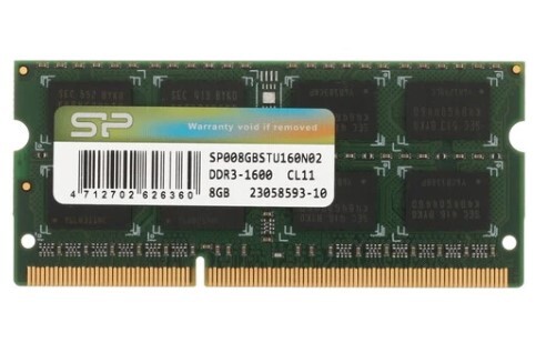 Память SODIMM DDR3 8192MB PC12800 1600MHz Silicon Power CL11 [SP008GBSTU160N02]