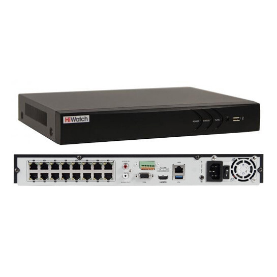 Видеорегистратор IP Hi.Watch DS-N316(D) 16видео/1аудио/8Mpx/720р/1080р/1HDD/HDMI/VGA