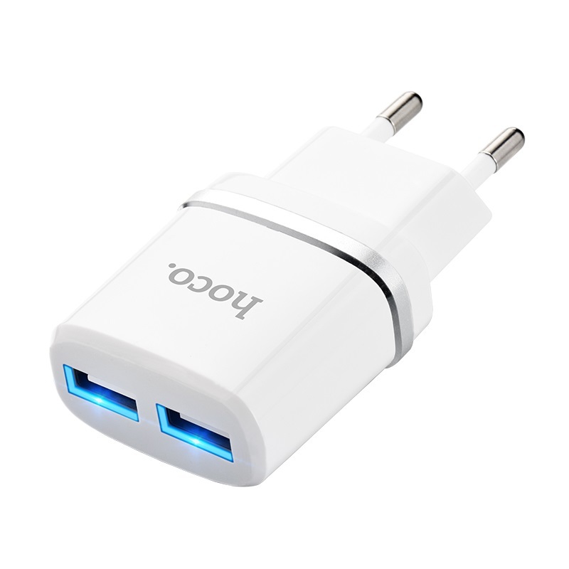 СЗУ Hoco C12, 2USB, 2.4A, белый