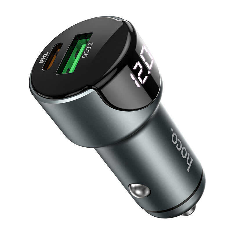 АЗУ Hoco Z42, 1USB/1Type-C, QC3.0+PD18W, 3A, металический серый 
