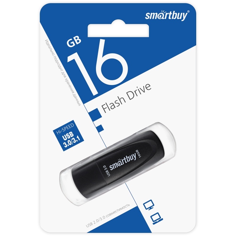 Накопитель USB 16Gb SmartBuy Scout (Black) 3.0/3.1