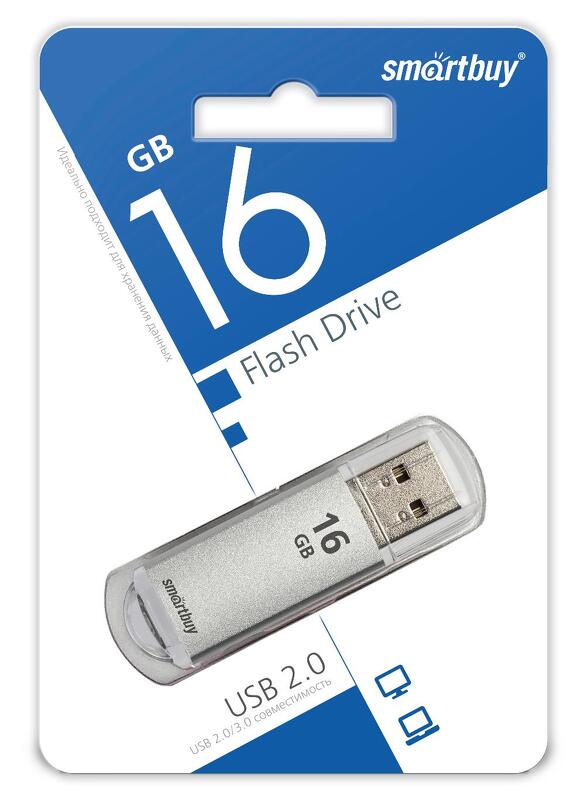 Накопитель USB 16Gb SmartBuy V-Cut (silver)