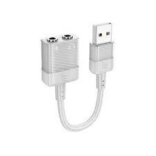 Звуковая карта Hoco LS37 USB - 2*AUX 3.5мм, белый