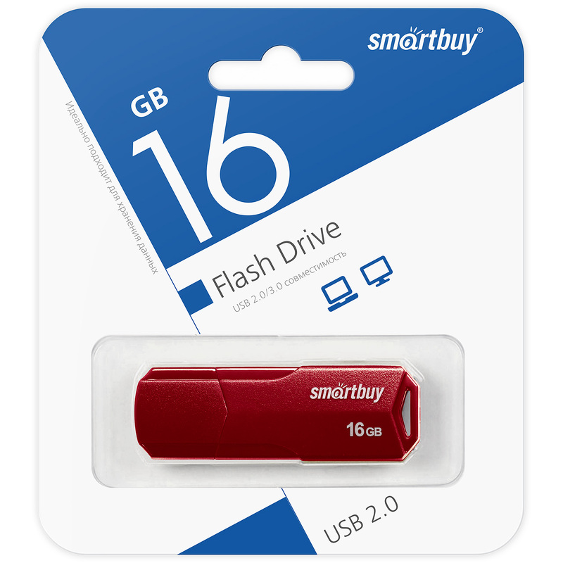 Накопитель USB 16Gb SmartBuy Clue Vinous