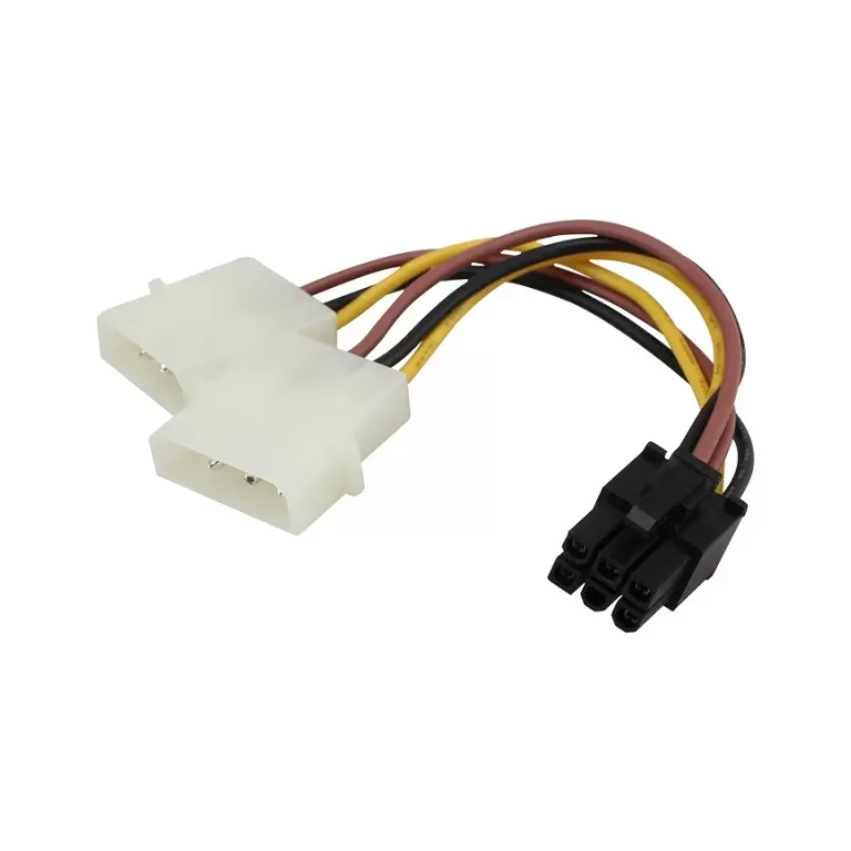 Переходник питания FinePower 2xMolex(M) - PCI-E 6pin(F) [0,15 м, 18 AWG, видеокарта]