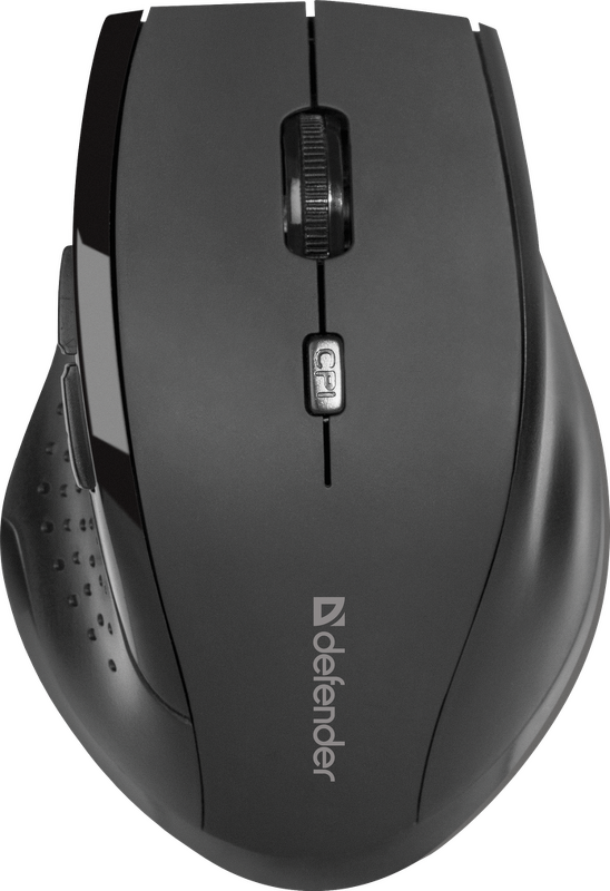Мышь DEFENDER Accura MM-365 беспр. Black (черный.) 6 кнопок, 800-1600dpi																