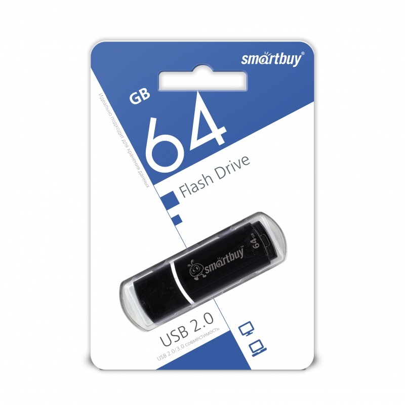 Накопитель USB 64Gb Smart Buy Crown (black)																