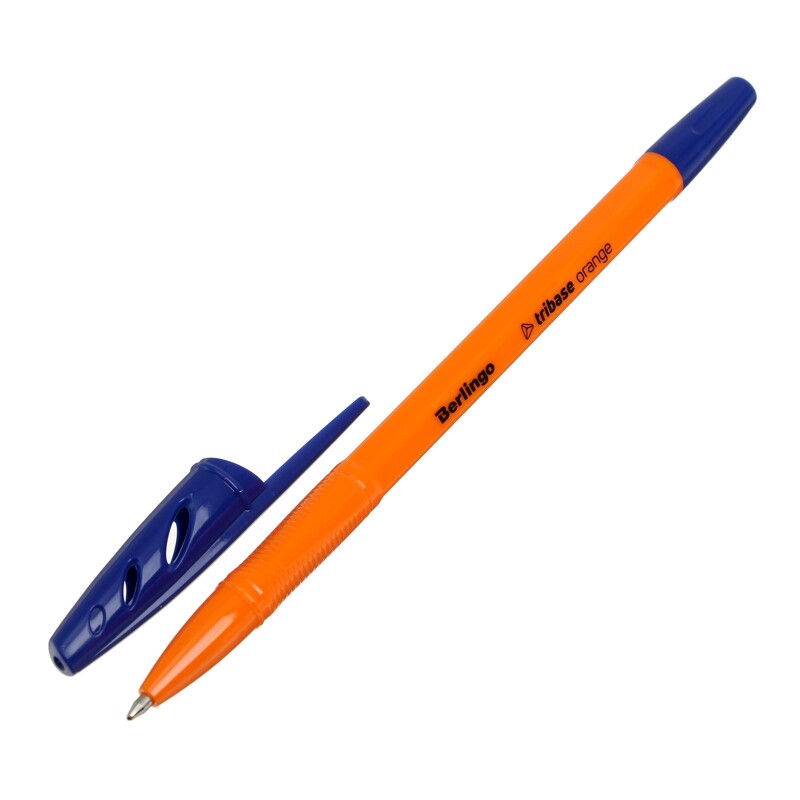 Ручка шариковая Berlingo Tribase Orange 0.7, синяя, корпус оранжевый 265891   4558678