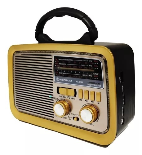 Радиоприемник YS-3188 (FM+USB+SD+BLUETOOTH+Фонарик) 220V, черный