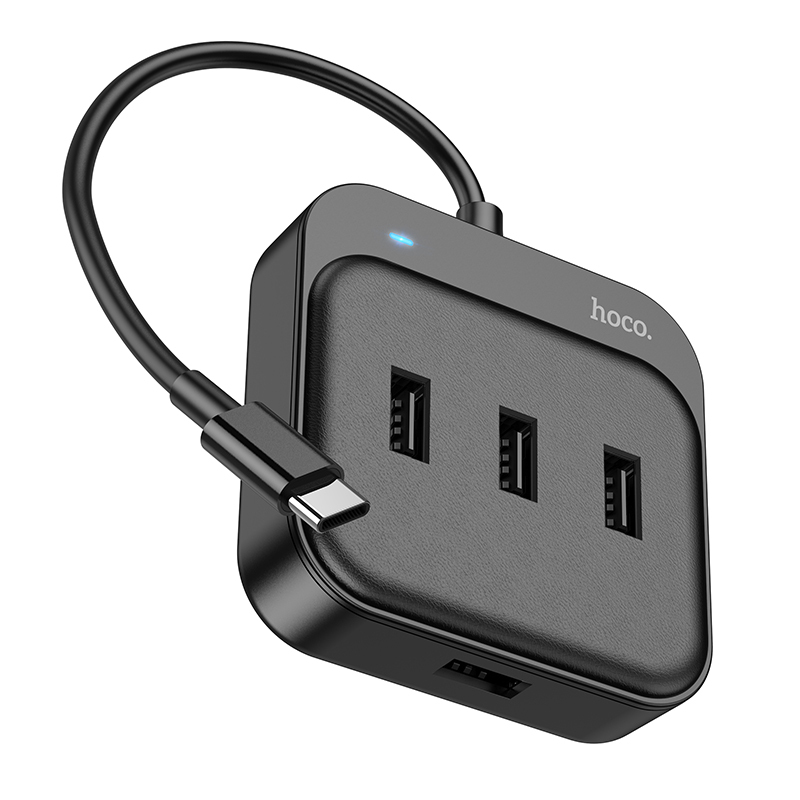 USB хаб HOCO HB31 (3USB 2.0+USB 3.0 + питание USB) 0.2м черный