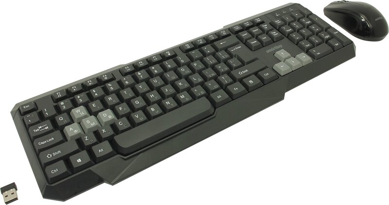 Набор беспроводной клавиатура + мышь SmartBuy 230346AG, USB, (Black/grey)
