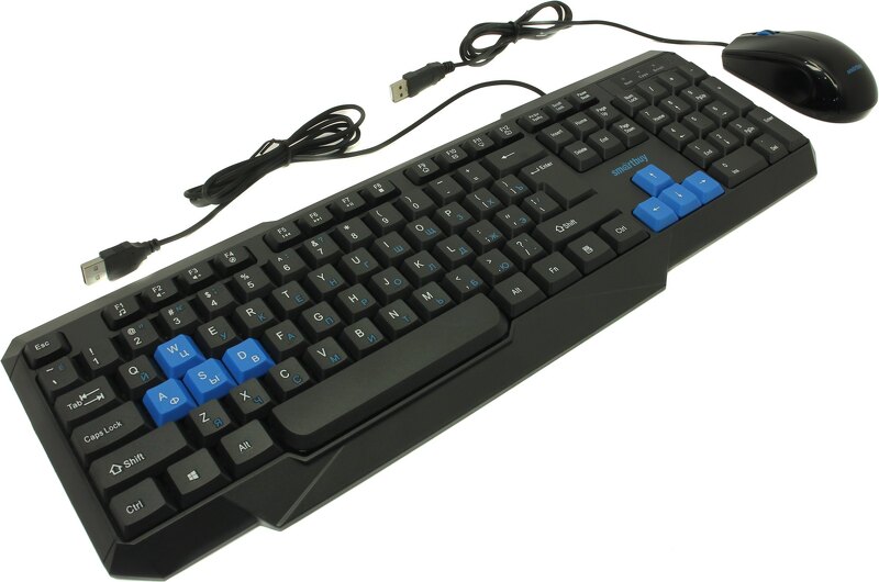 Набор проводной клавиатура + мышь SmartBuy SBC-230346, USB, (Black/blue)