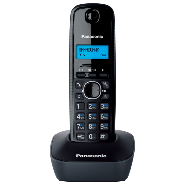 Радиотелефон Panasonic KX-TG1611RUH [DECT, ЖК, АОН, Caller ID, тел.справ. на 50 зап., серый]