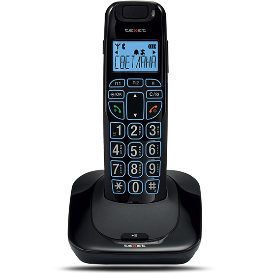 Радиотелефон teXet TX-D7505A [DECT, GAP, ЖК дисплей, меню на русском, тел.кн. 20 ном., спикерфон, АО