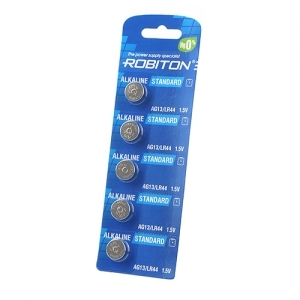 Батарейка ROBITON AG13 BL5 (LR44; LR1154; A76; GP76A; 357А)