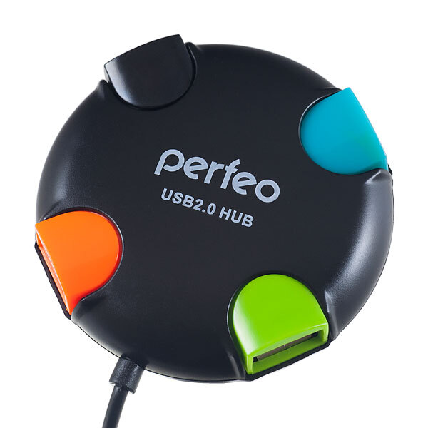 USB-хаб Perfeo H020 черный, на 4 порта