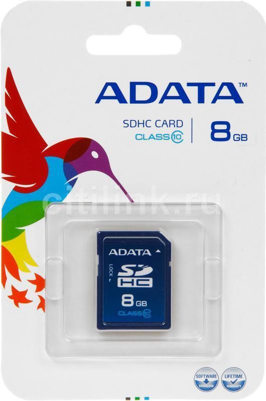 Карта памяти ADATA SDHC Class 10 8GB (ASDH8GCL10-R)
