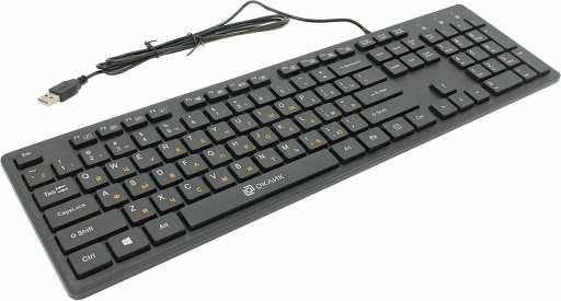 Клавиатура Oklick 520M2U Black (Проводная/USB/Slim/104кл/1.5m)