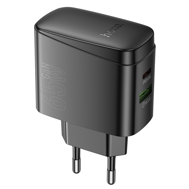 СЗУ Hoco CS63A, 1USB/1Type-C, QC3.0+PD65W, 3A, черный