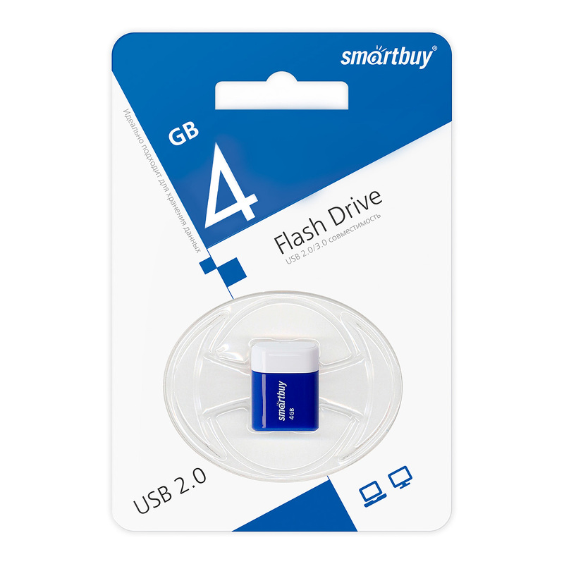 Накопитель USB 4Gb SmartBuy Lara (blue)