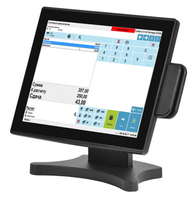 POS-монитор сенсорный 15" АТОЛ CPOS-15TM, P-CAP, с ридером МК, черный