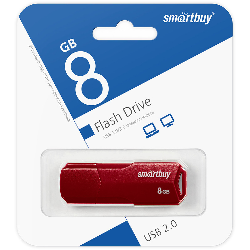 Накопитель USB 8Gb SmartBuy Clue Vinous