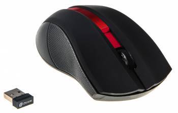Мышь Oklick 615MW 1000dpi USB черный/красный, беспров.