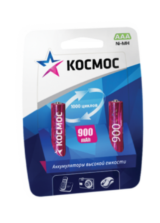 Аккумуляторы КОСМОС R03 Ni-Mn (900mah) (2 шт на блистере)