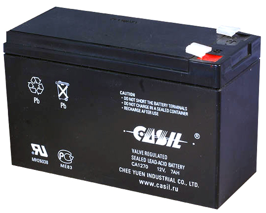 Аккумулятор Casil 12V 7Ah свинцово-кислотный (CA1270; размер: 151х65х95 мм)